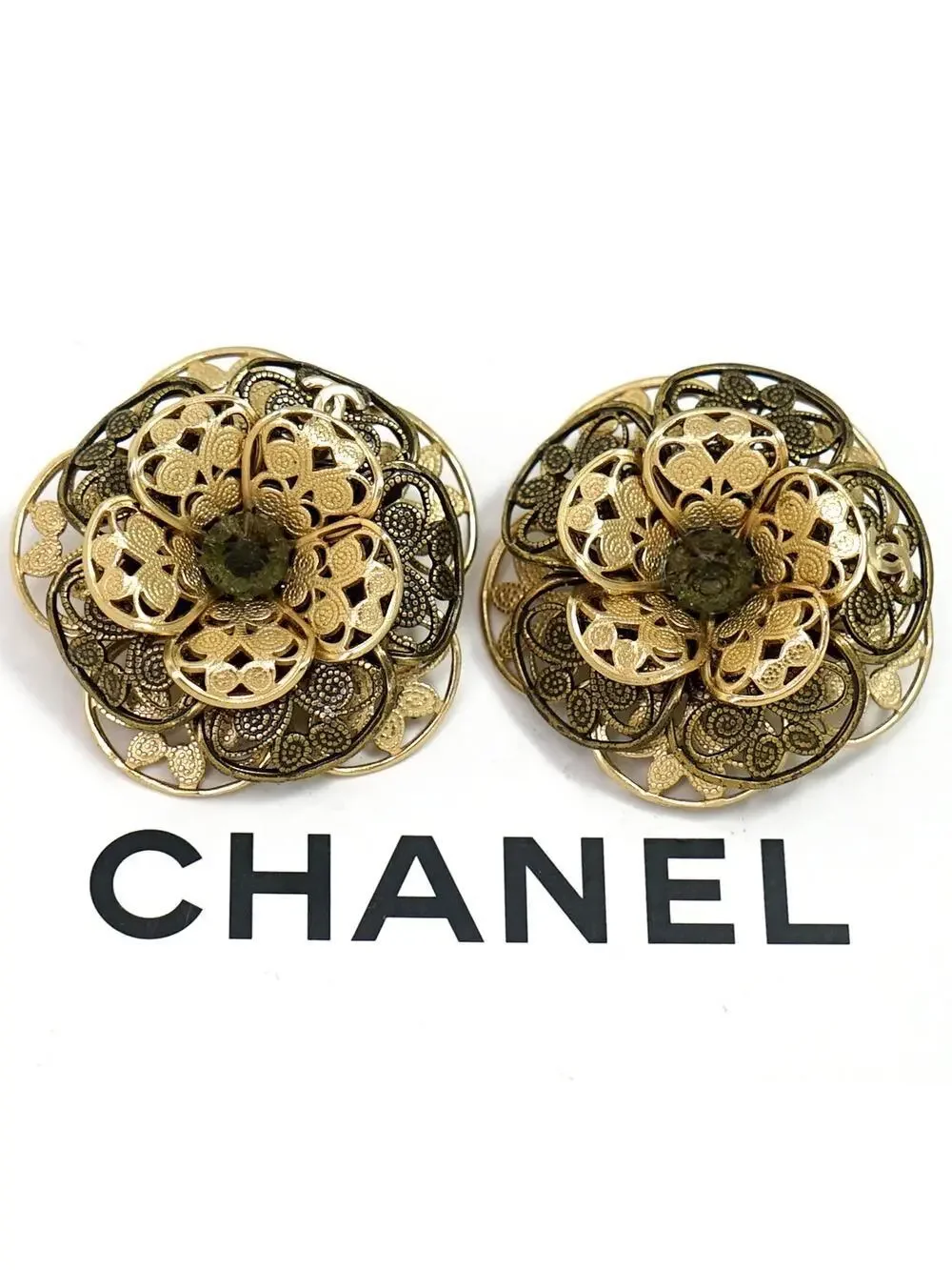 Chanel Cc Logo Green Gripoix Filigree #361422C52B